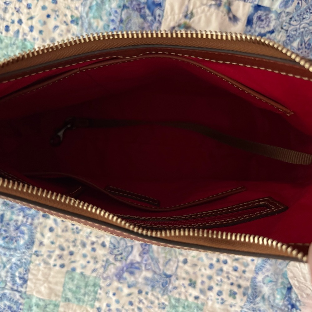 Dooney & Bourke Cream and Brown Hobo Bag - Picture 6 of 6